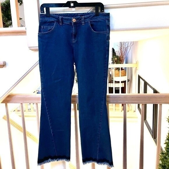 SEE BY CHLOE Flare Blue Denim Jeans in Shady Cobalt 27 - Picture 8 of 16